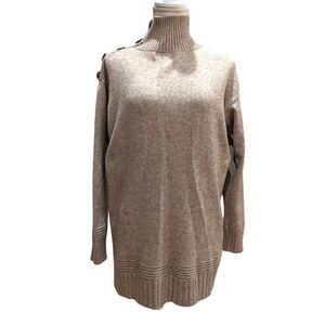 Anthropologie Women's Knit Turtle Neck Shoulder Buttoned Pullover Sweater Size S